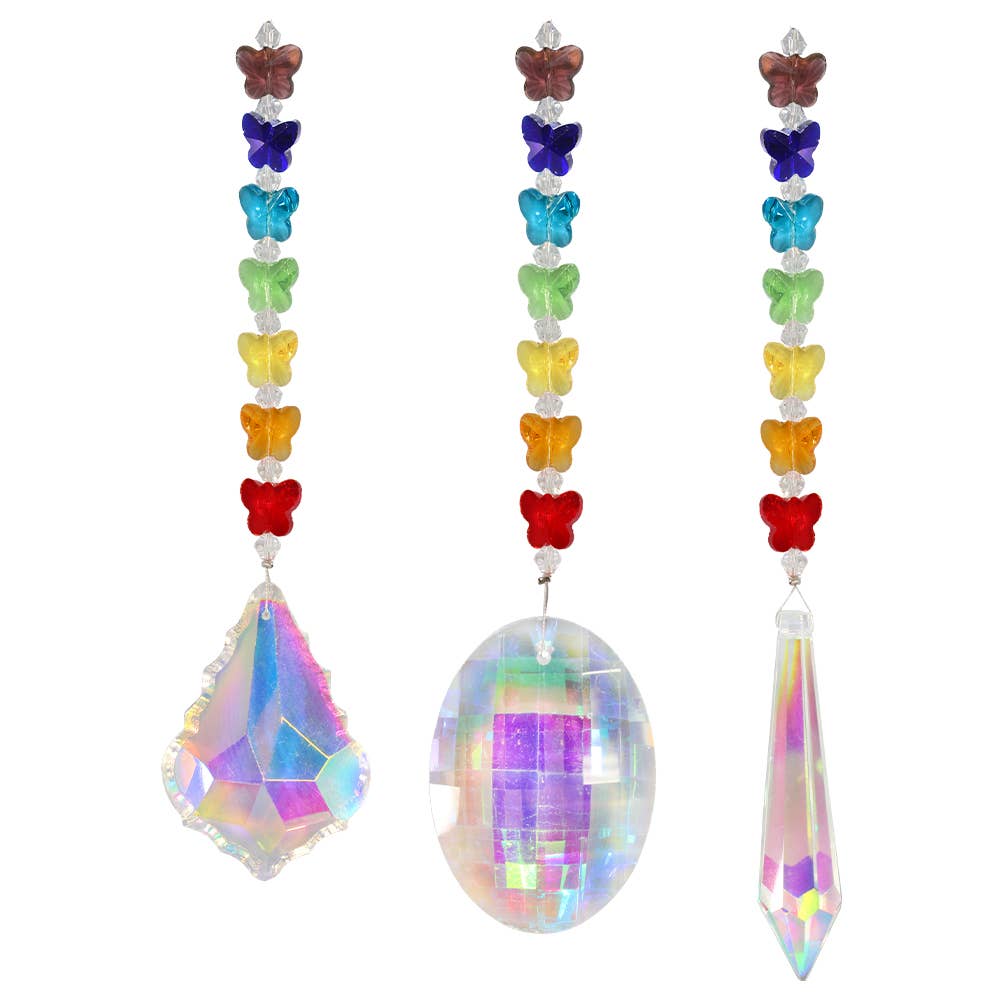Chakra Butterfly Chrystal Sun Catcher Asst - HCH112