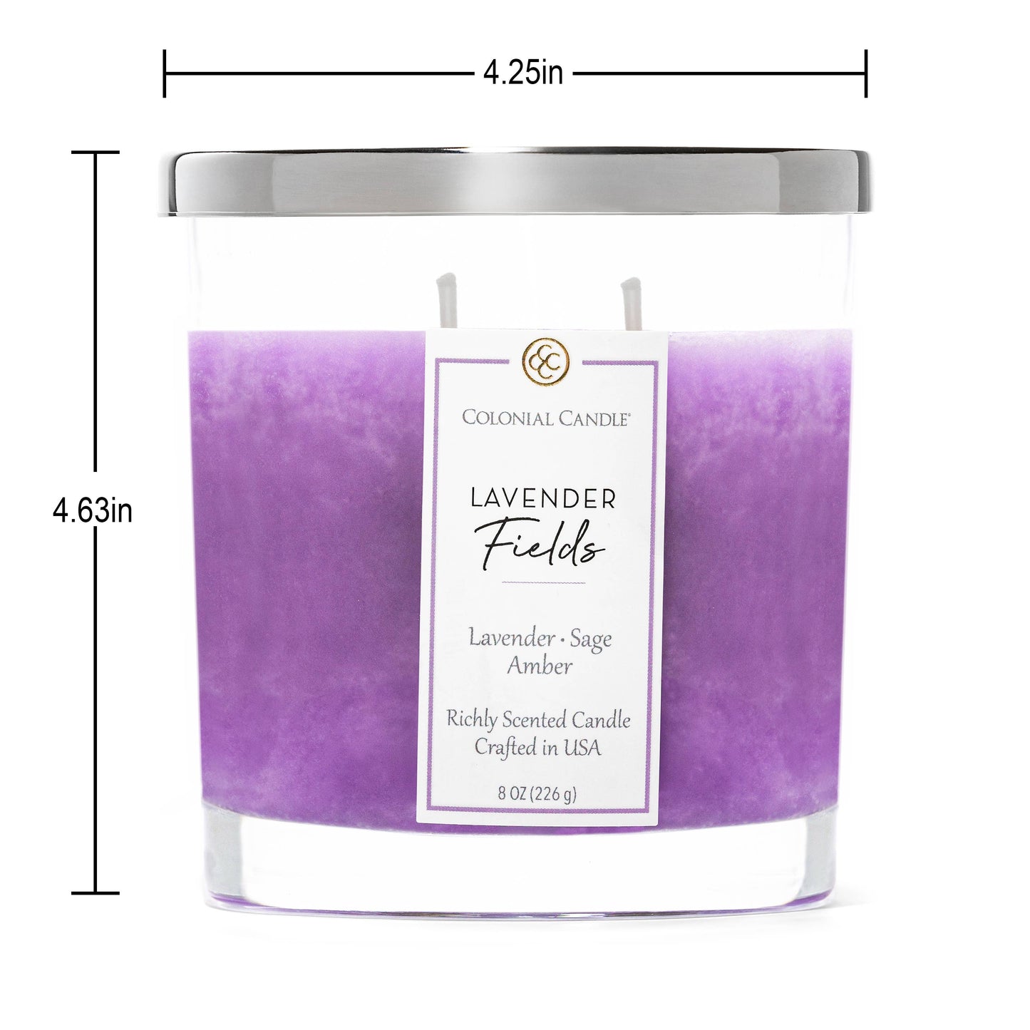 Signature Oval Lavender Fields, 2 Wick, 8oz