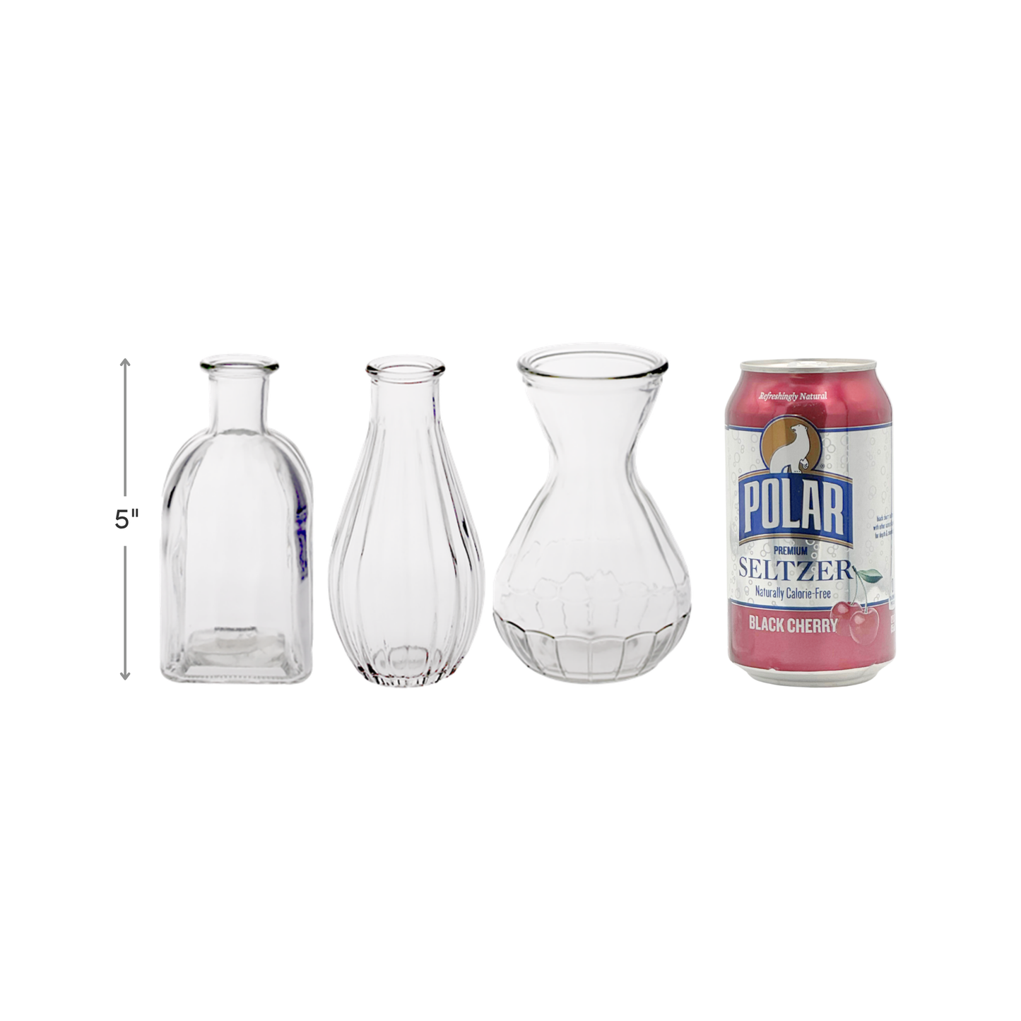 5"H Assorted Glass Bud Vases