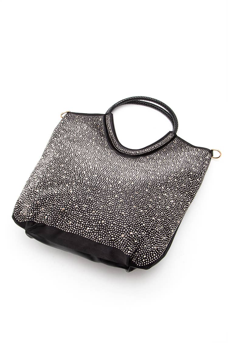 Rhinestone Top Handle Convertible Fashion Tote
