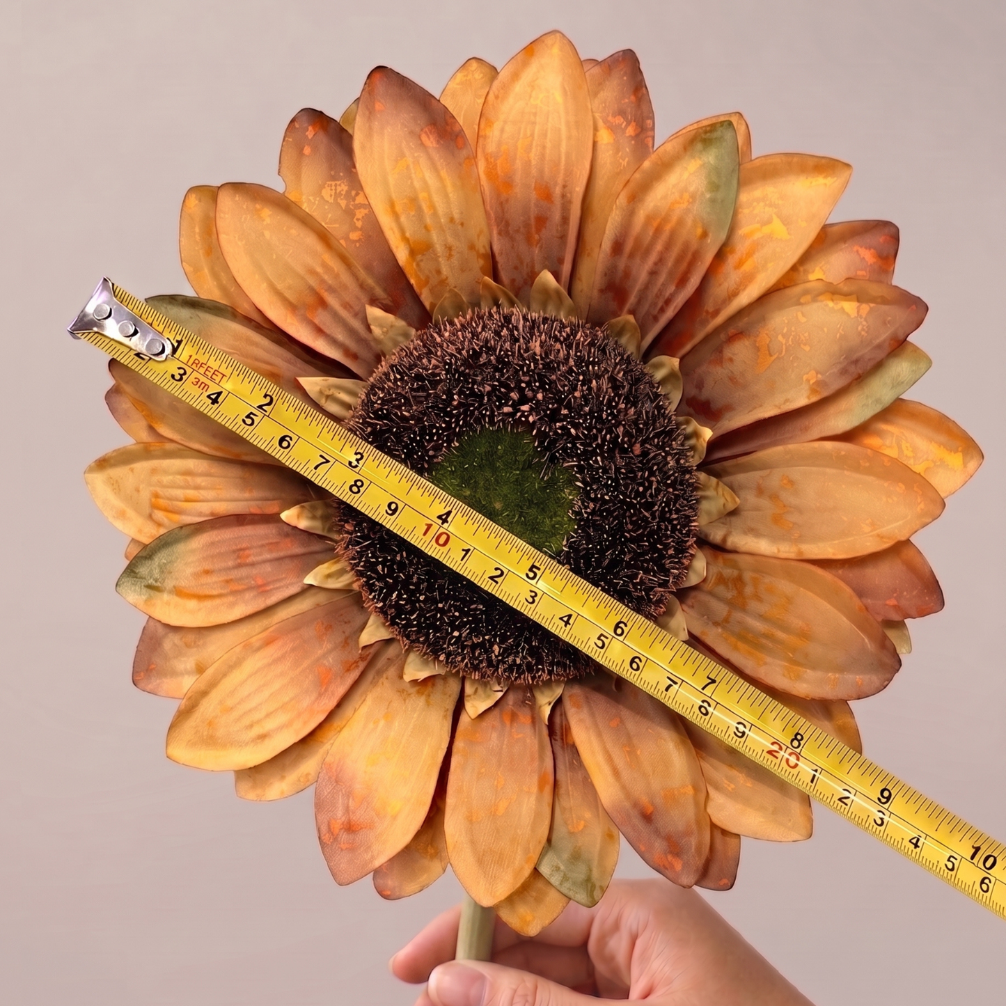 Giant Vintage Fabric Sunflower Spray x3 - 52" - Rust