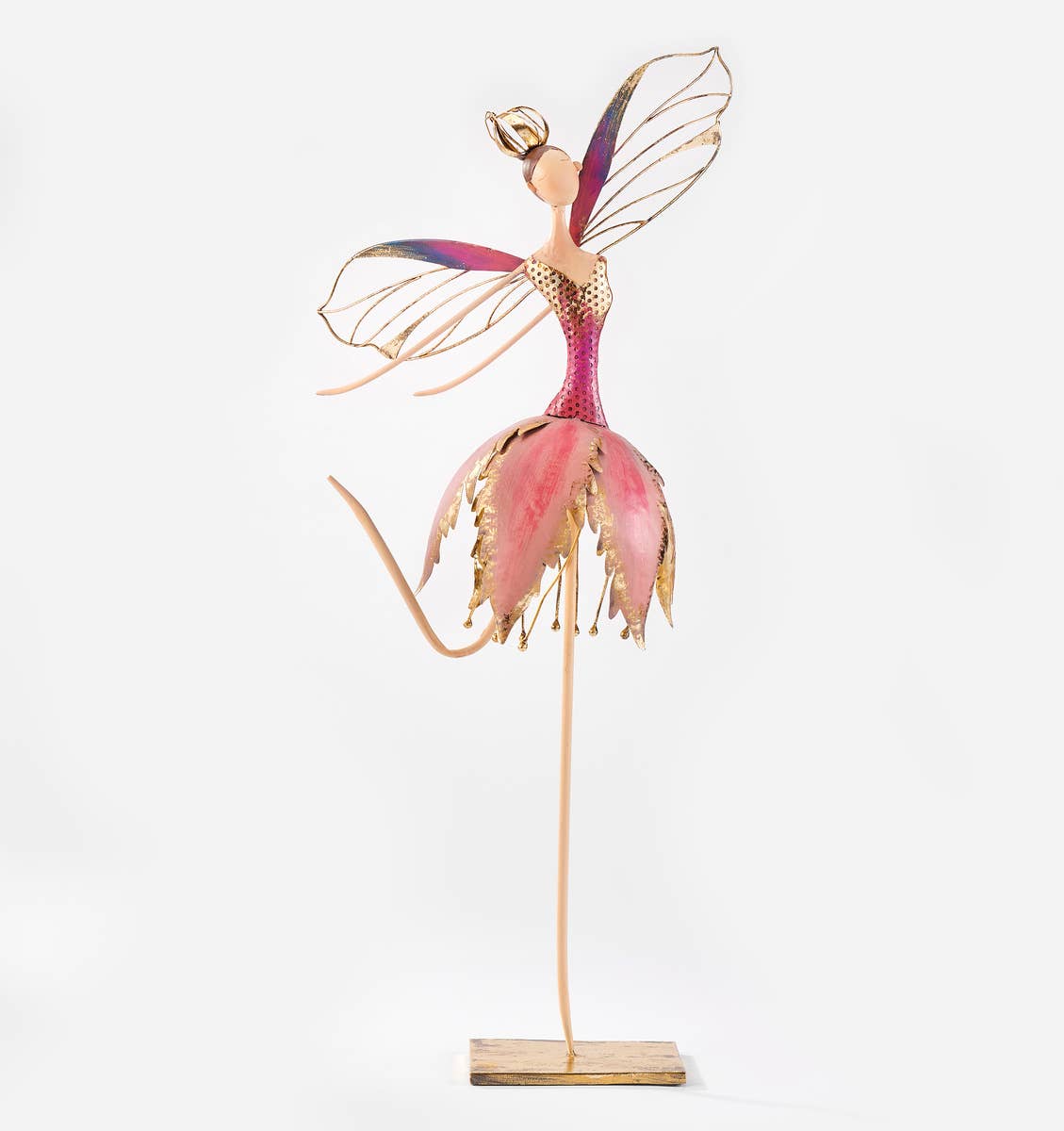 Metal Fairy Table Decor Pink