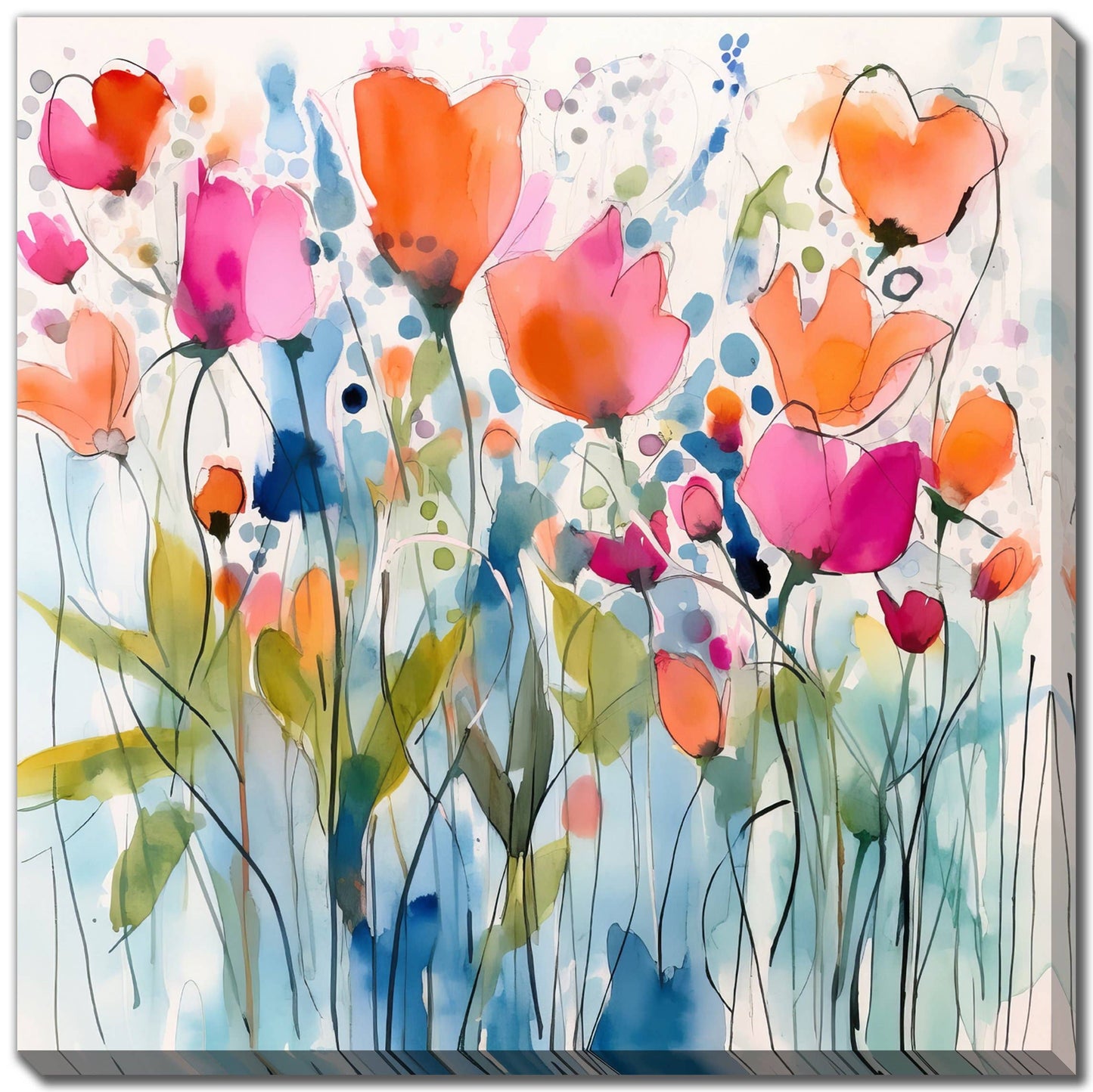 Rustic Red Floral I Canvas Wall Art