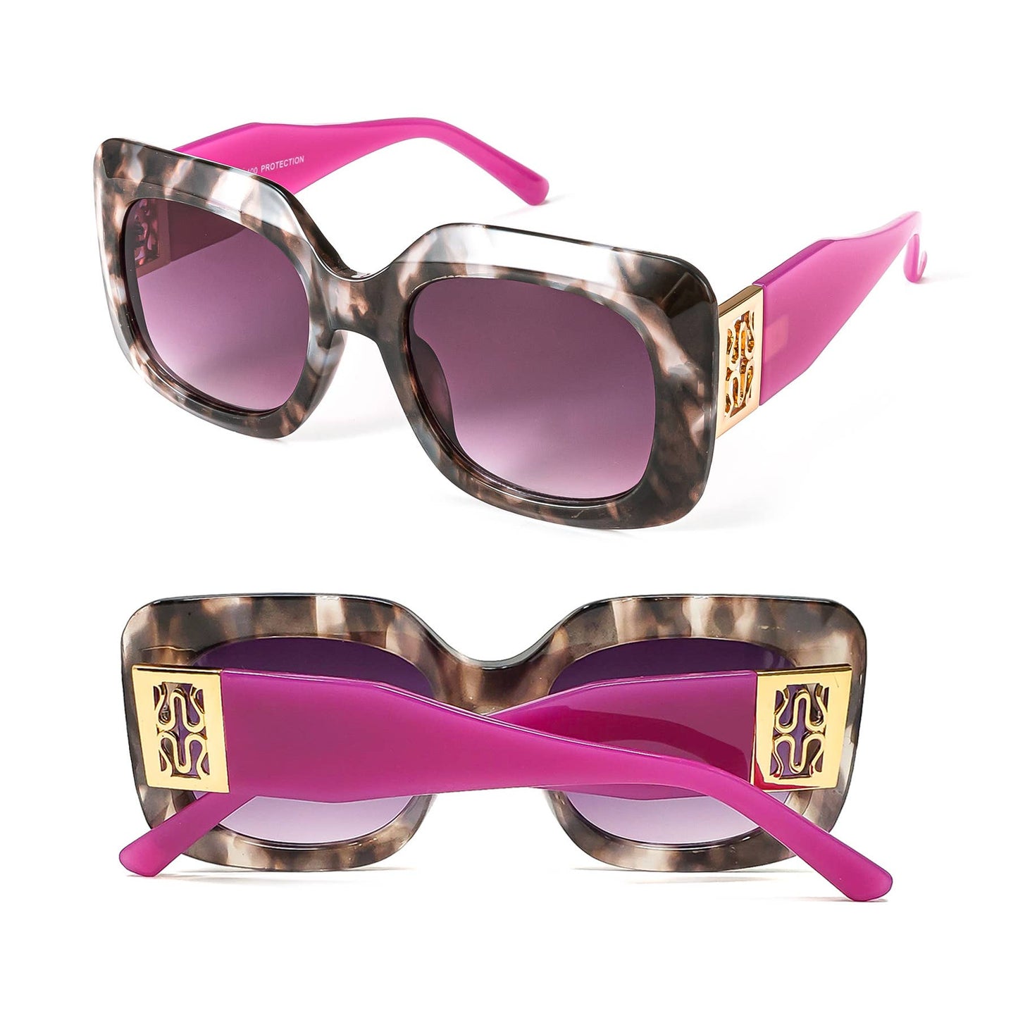 Pack of 12: Bold Shades Glamorous Unique Curvy Pattern Wavy Cutout Gold Piece Decor Wholesale Sunglasses