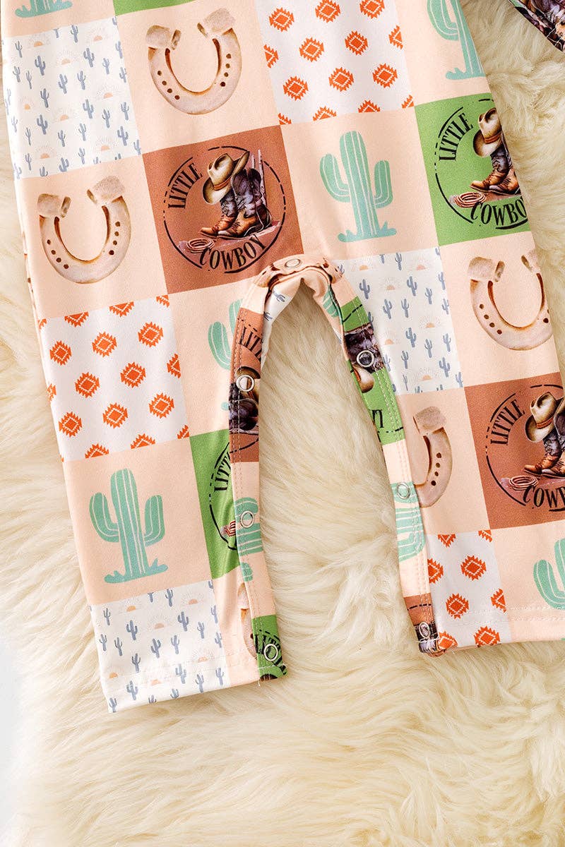 Multi printed western baby bodysuit w/snapps. (WESTERN) RPB50324 AMY