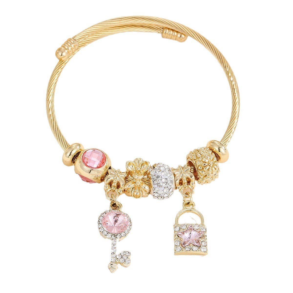 Trendy Stainless Steel Bracelet with Heart Charm_CWMM8480
