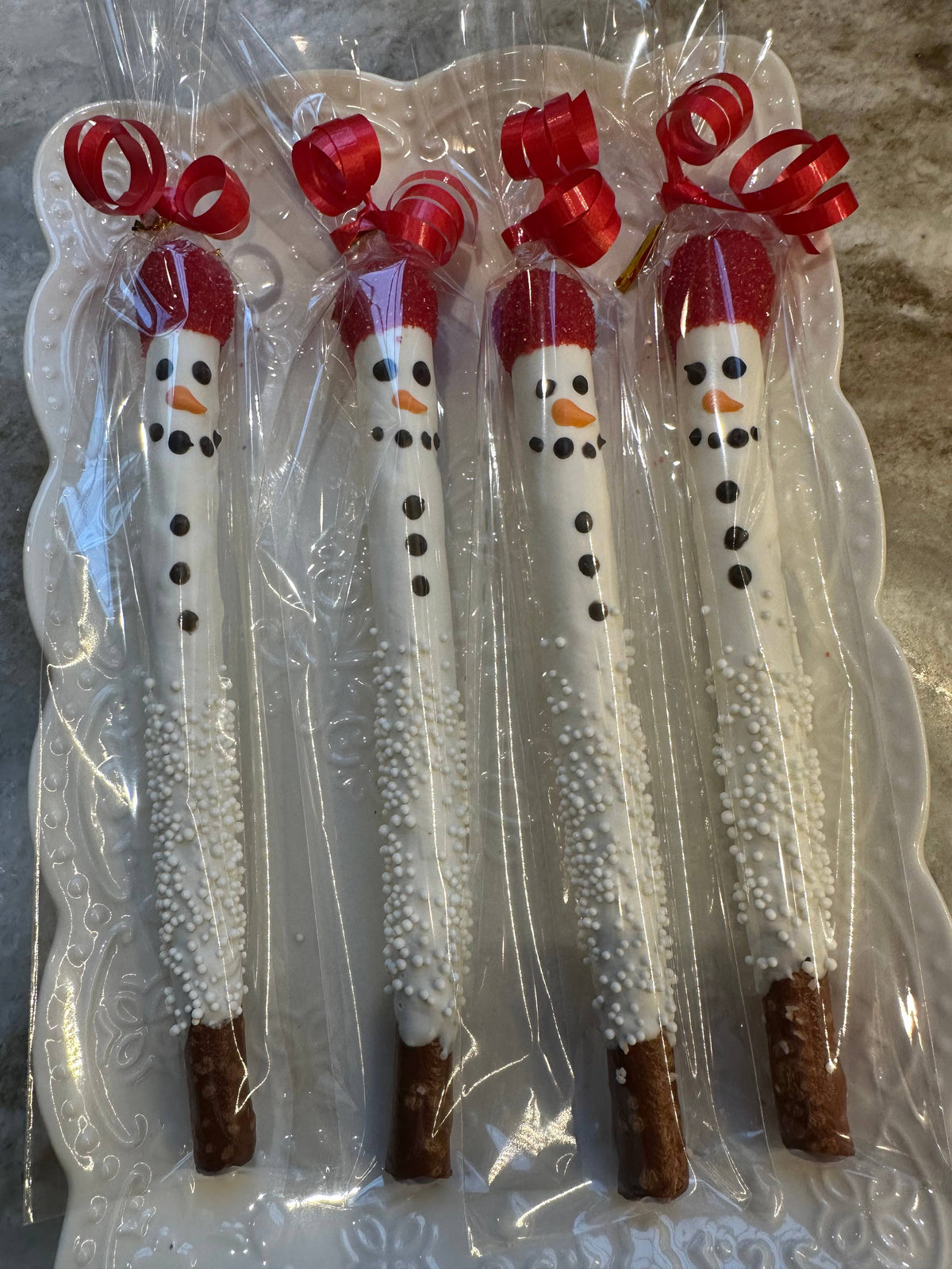 Snowman Chocolate Covered Pretzels