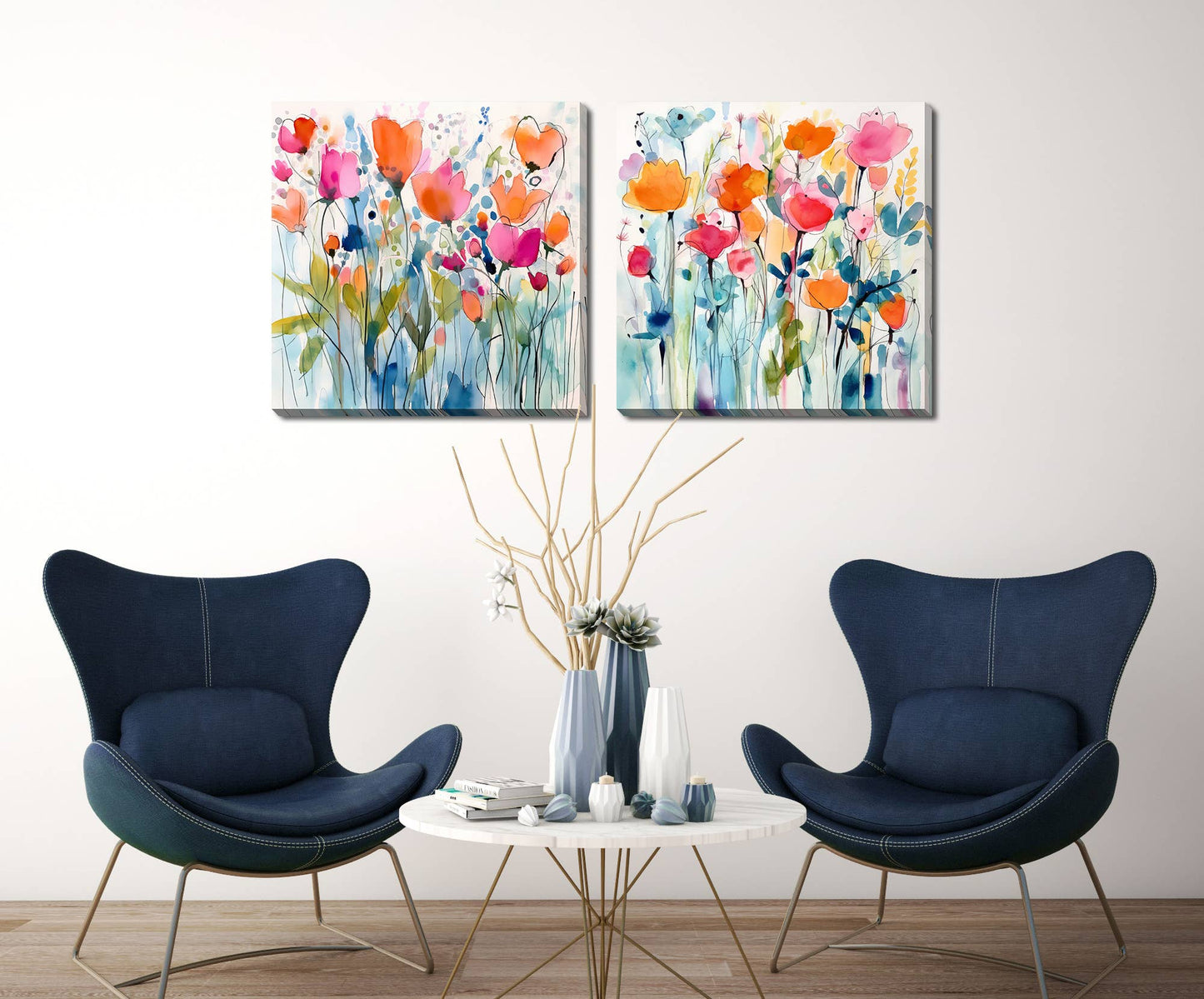 Rustic Red Floral I Canvas Wall Art