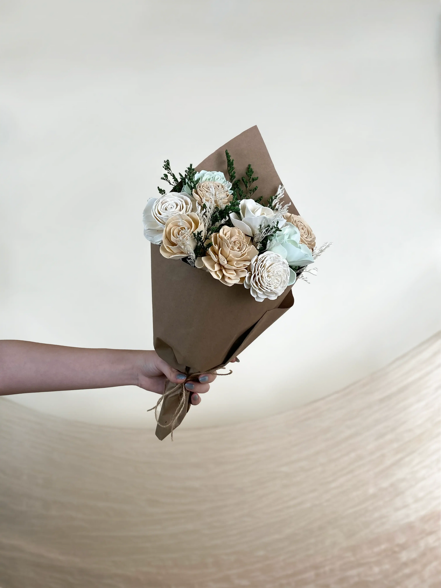 Evergreen Large Cream & Sage Deluxe Bouquet