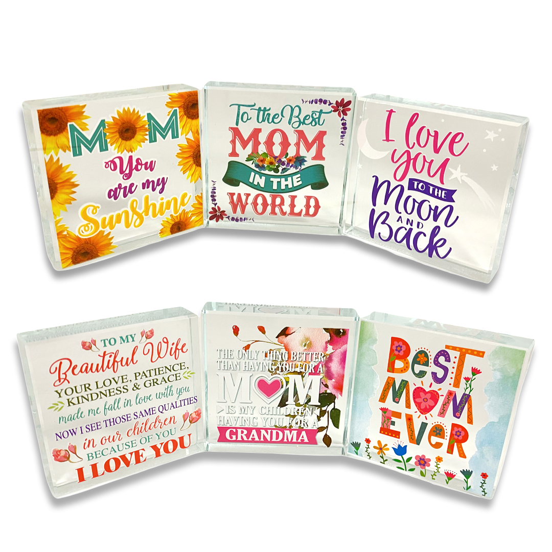 MOTHER'S DAY GLASS KEEPSAKE 6 PIECES PER DISPLAY
