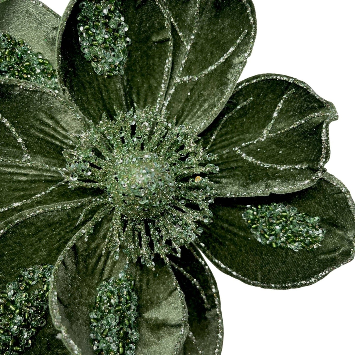Sage Green Velvet Magnolia Stem H:17" Dia:17"