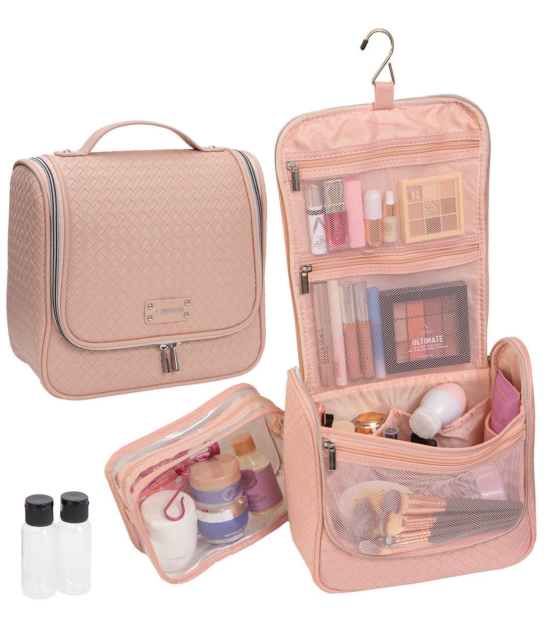 davidsbeenhere hanging travel toiletry cosmetics bag kit Joan & David Large Woven Hanging Toiletry Organizer Bag – Gift Shop