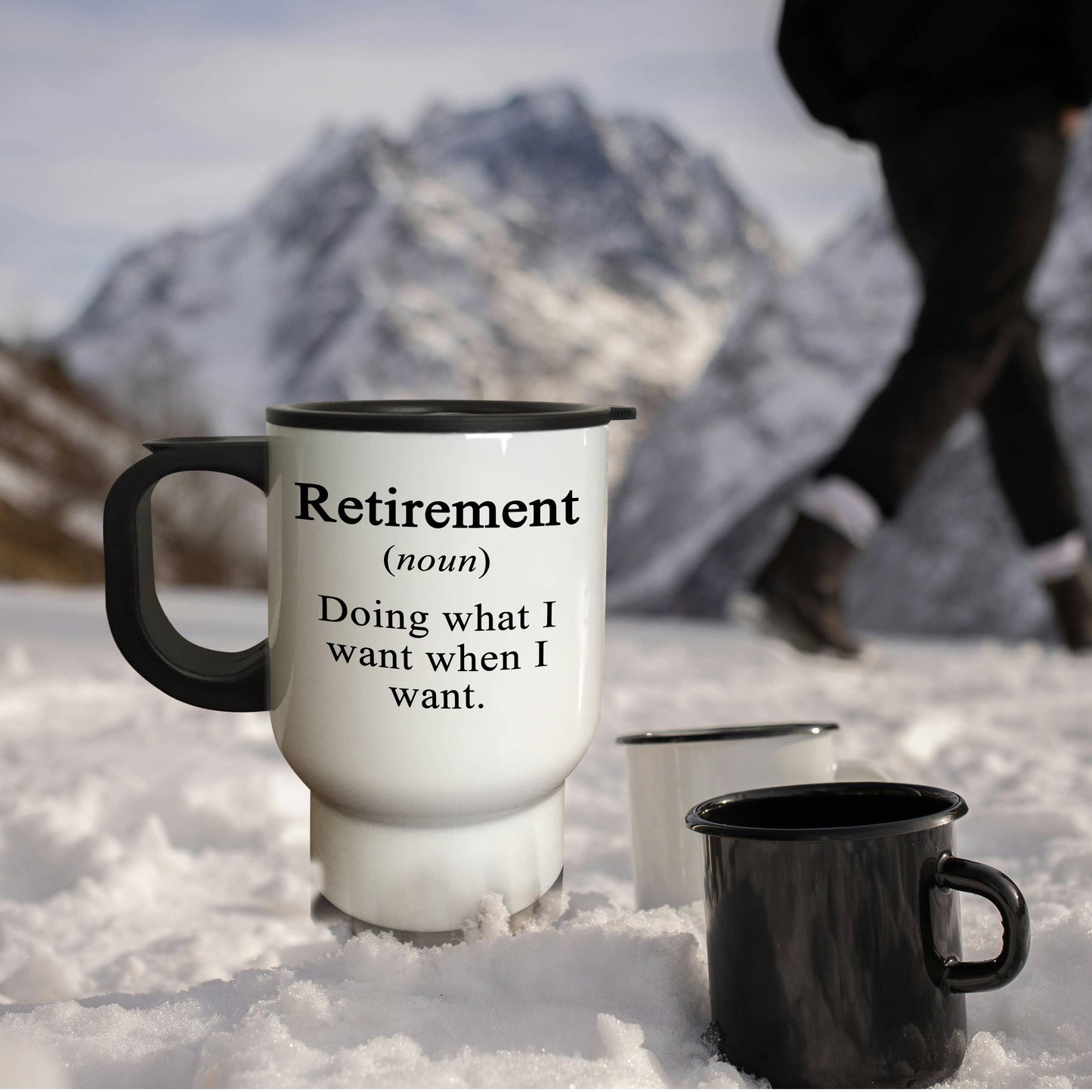 3dRose, Retirement Noun Doing What I Want When I Want Black, Travel Mug