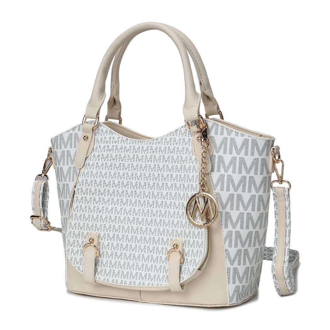 Talula Signature Printed Vegan Leather Satchel Bag by Mia K
