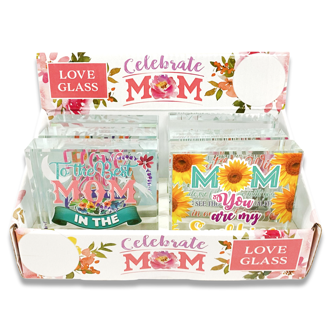 MOTHER'S DAY GLASS KEEPSAKE 6 PIECES PER DISPLAY