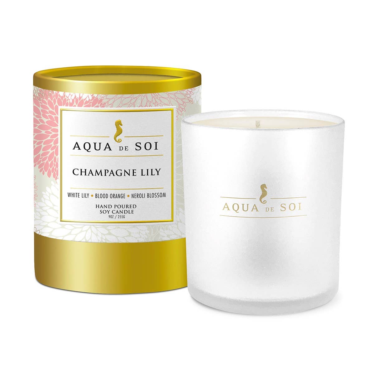 Aqua De SOi Champagne Lily 9 Oz Luxe Boxed Candle