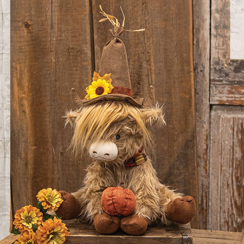 Large Plush Autumn Highland Cow