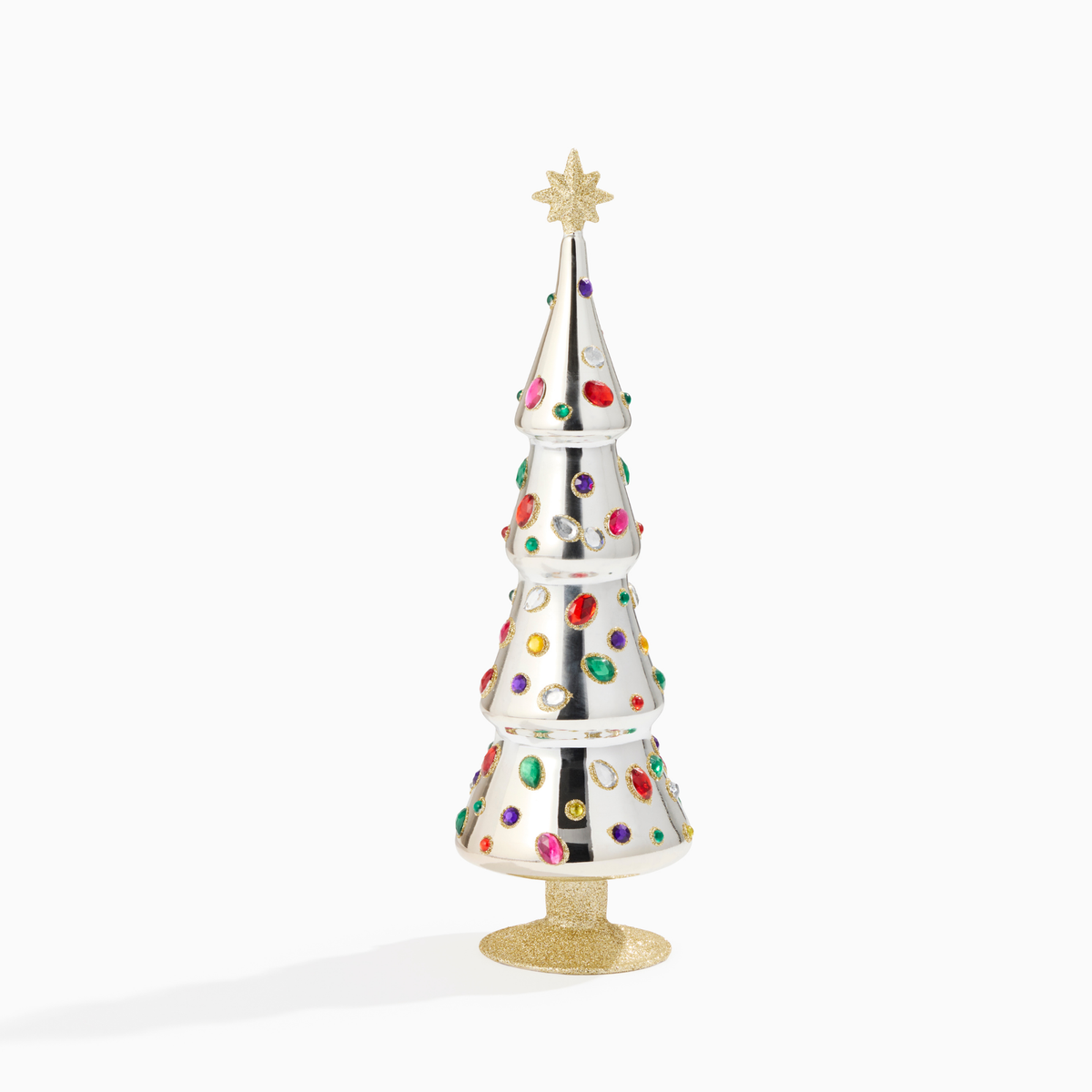 Silver Grand Jewel Glass Christmas Tree - Large