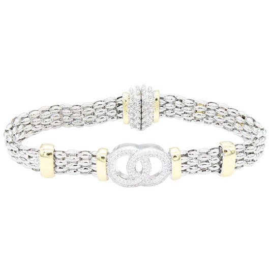 14K GOLD PLATED 2-TONE BASE BRASS BRACELETS BC-955