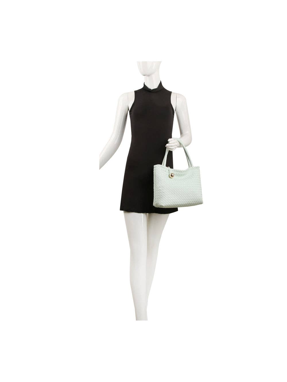 Woven Golden Ball Clasp Tote Bag