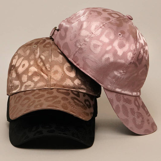Tonal Leopard Printed Snapback Baseball Cap