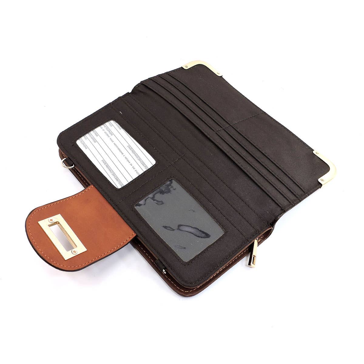 PM041 Monogram Turn Lock Crossbody Wallet