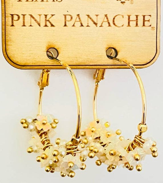 Gold medium hoop earring  1CNC A191 - LAST CALL