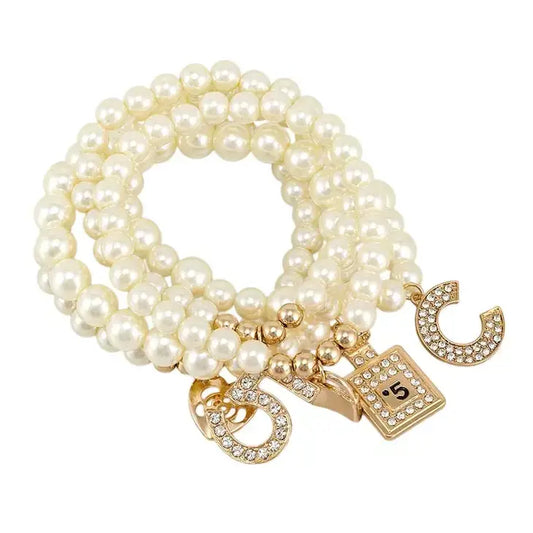 NEW Multiple Charm Beads Stretchable Bracelet 1239