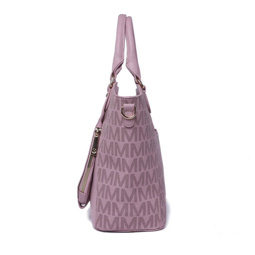 Talula Signature Printed Vegan Leather Satchel Bag by Mia K