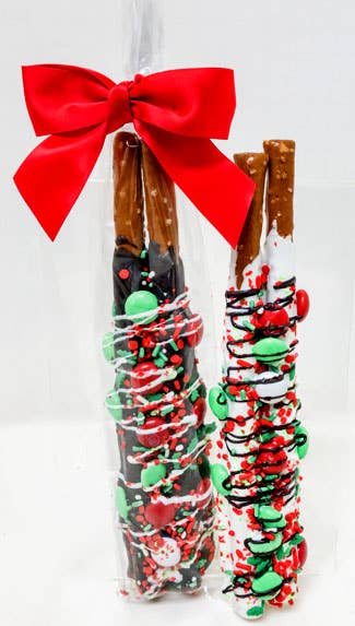 Christmas Chocolate dipped Pretzels