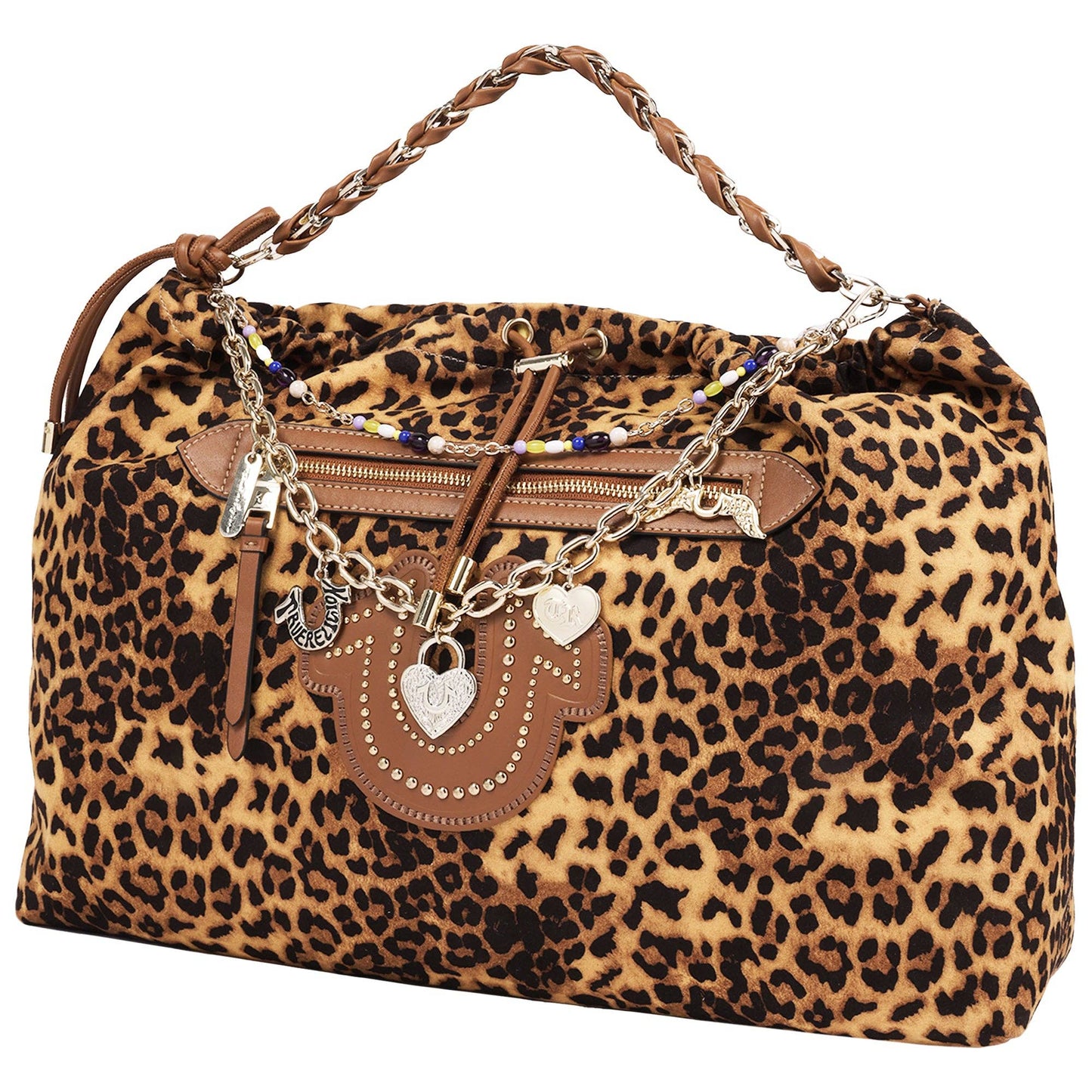 True Religion Leopard Print Soft Hobo Bag