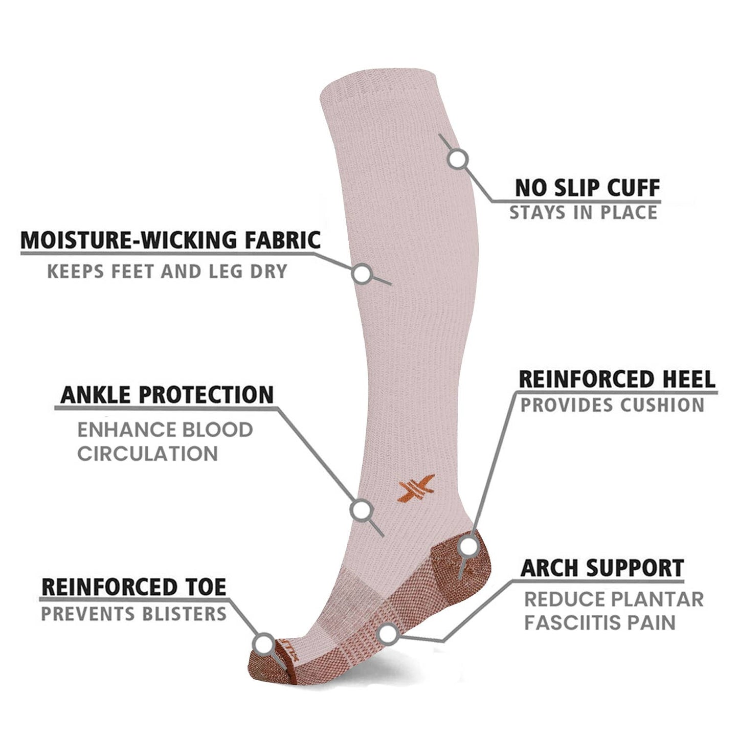 COPPER COMPRESSION SOCKS WITH FREE DISPLAY (24-PAIRS)