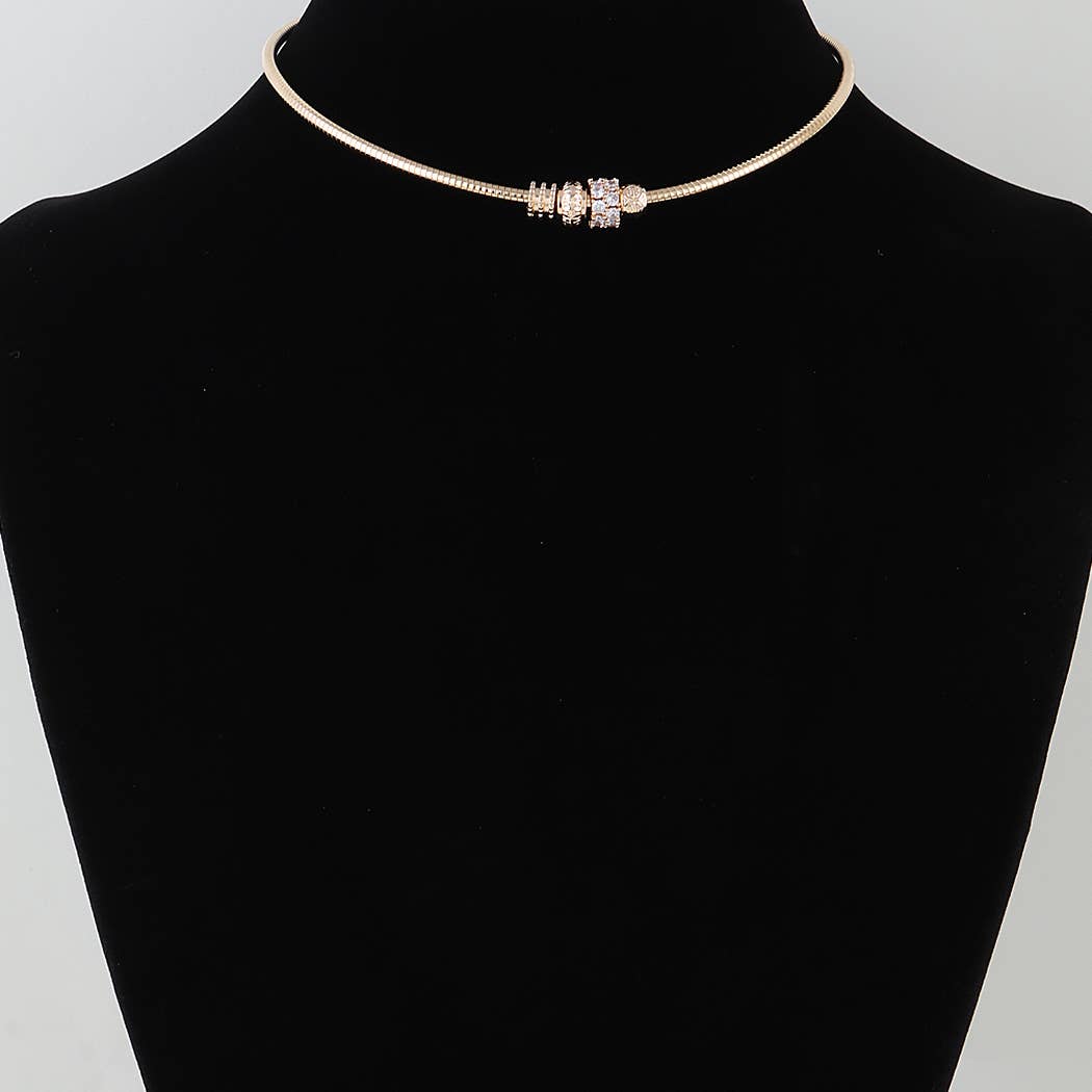 Multi Jeweled Loop Pendant Chain Necklace