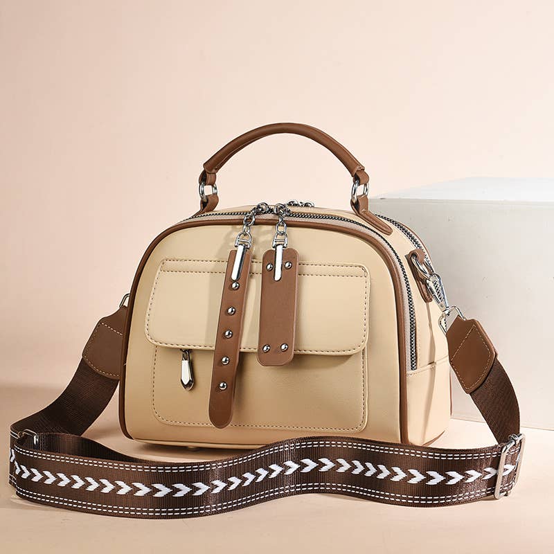 Chic colorblock handbag crossbody bag