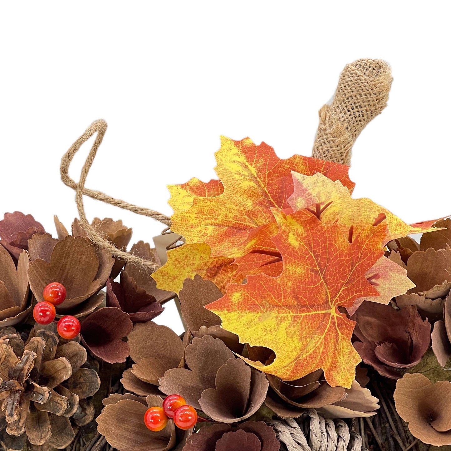 Woodcurl Pumpkin Wall Wreath  w/ Hanger Harvest Fall Decor