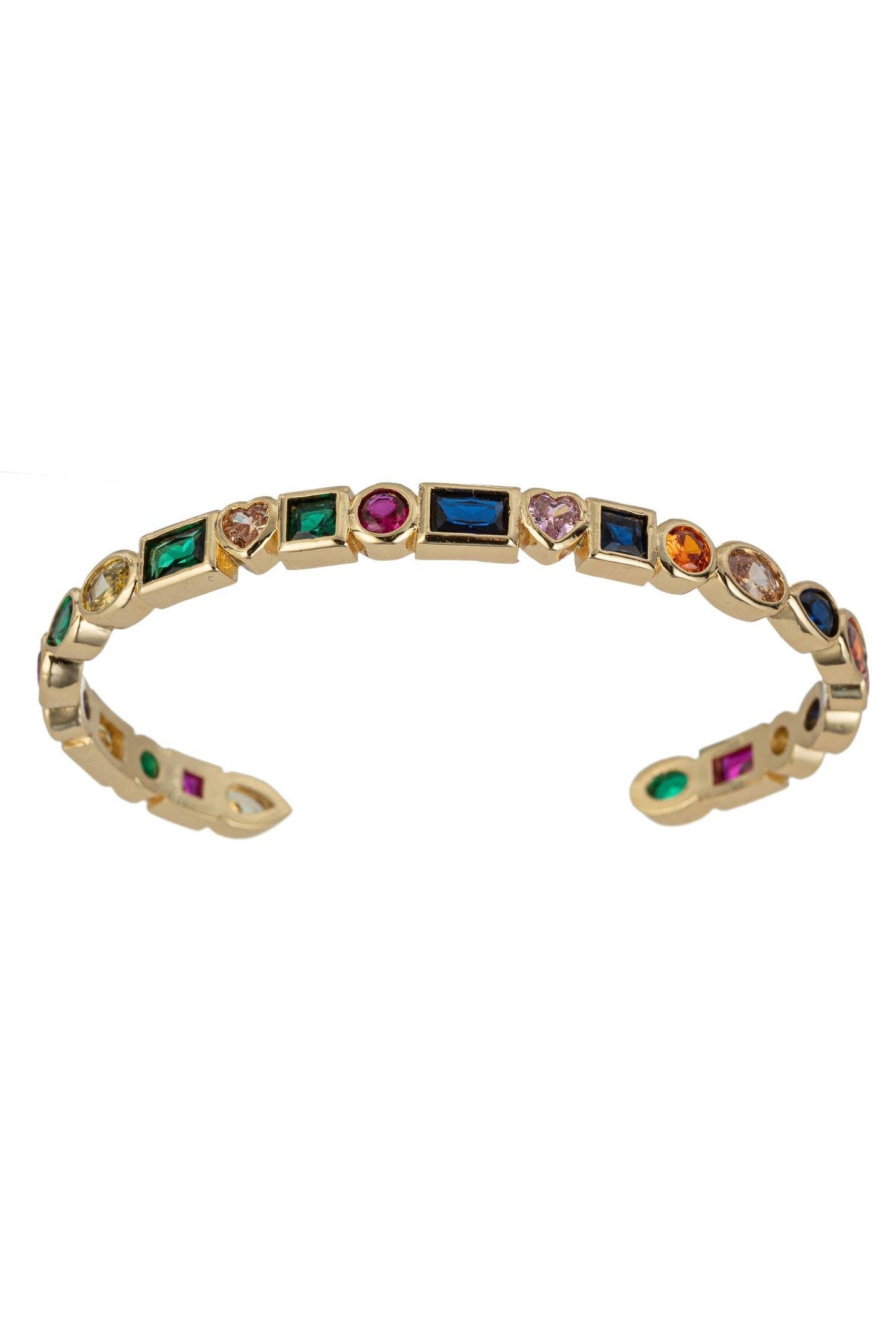 Emily Rainbow Cubic Zirconia Cuff Bracelet