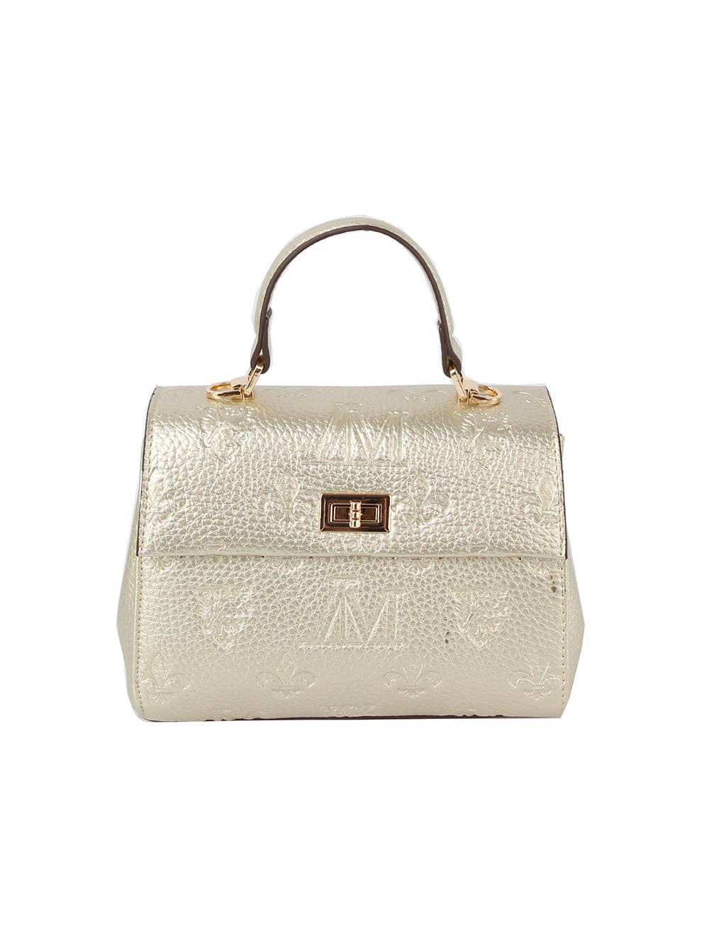 Monogram front flap satchel bag