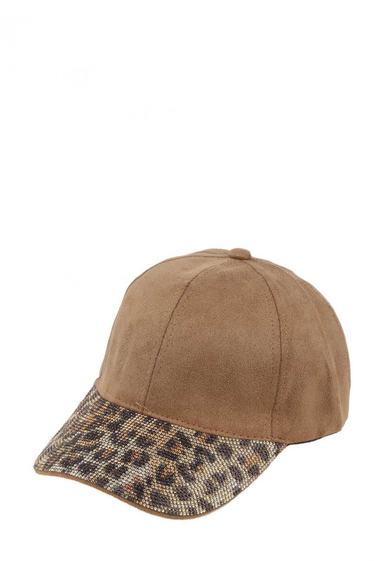 Leopard Rhinestone Cap