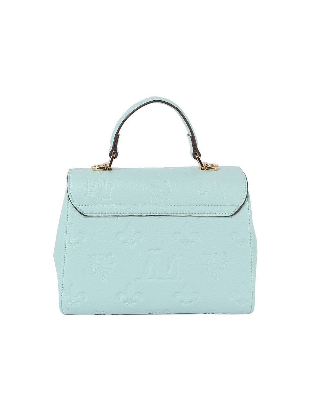 Monogram front flap satchel bag