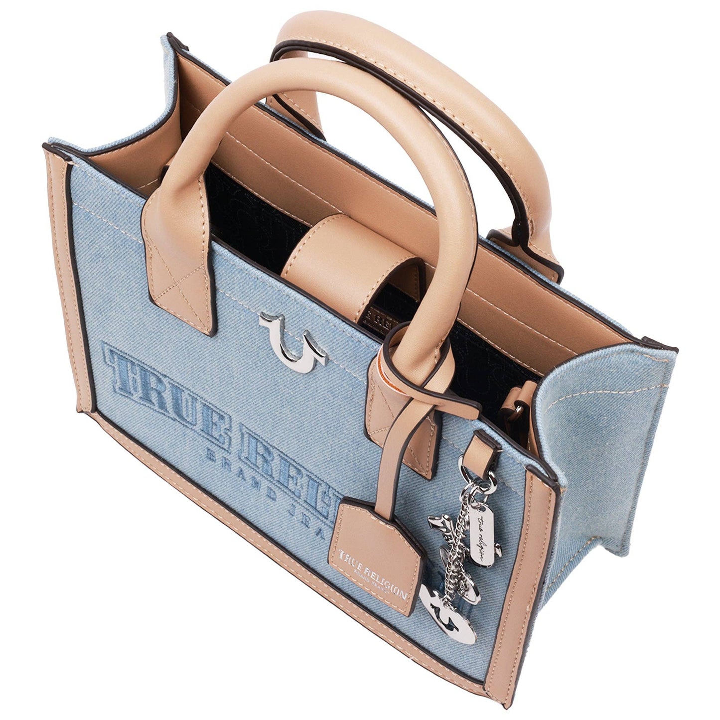 True Religion Bombe Logo Denim Tote