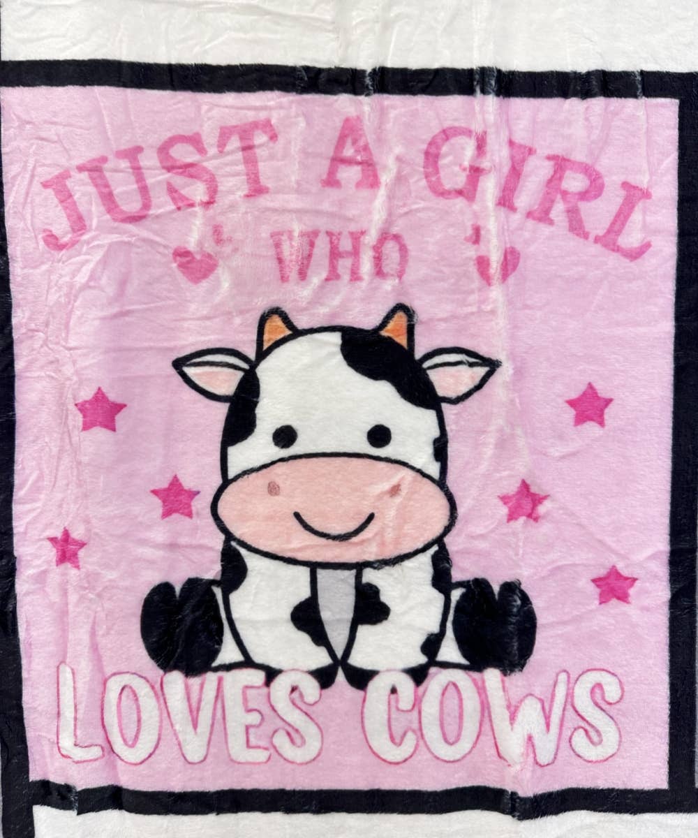 COW PRINT FLANNEL BLANKET