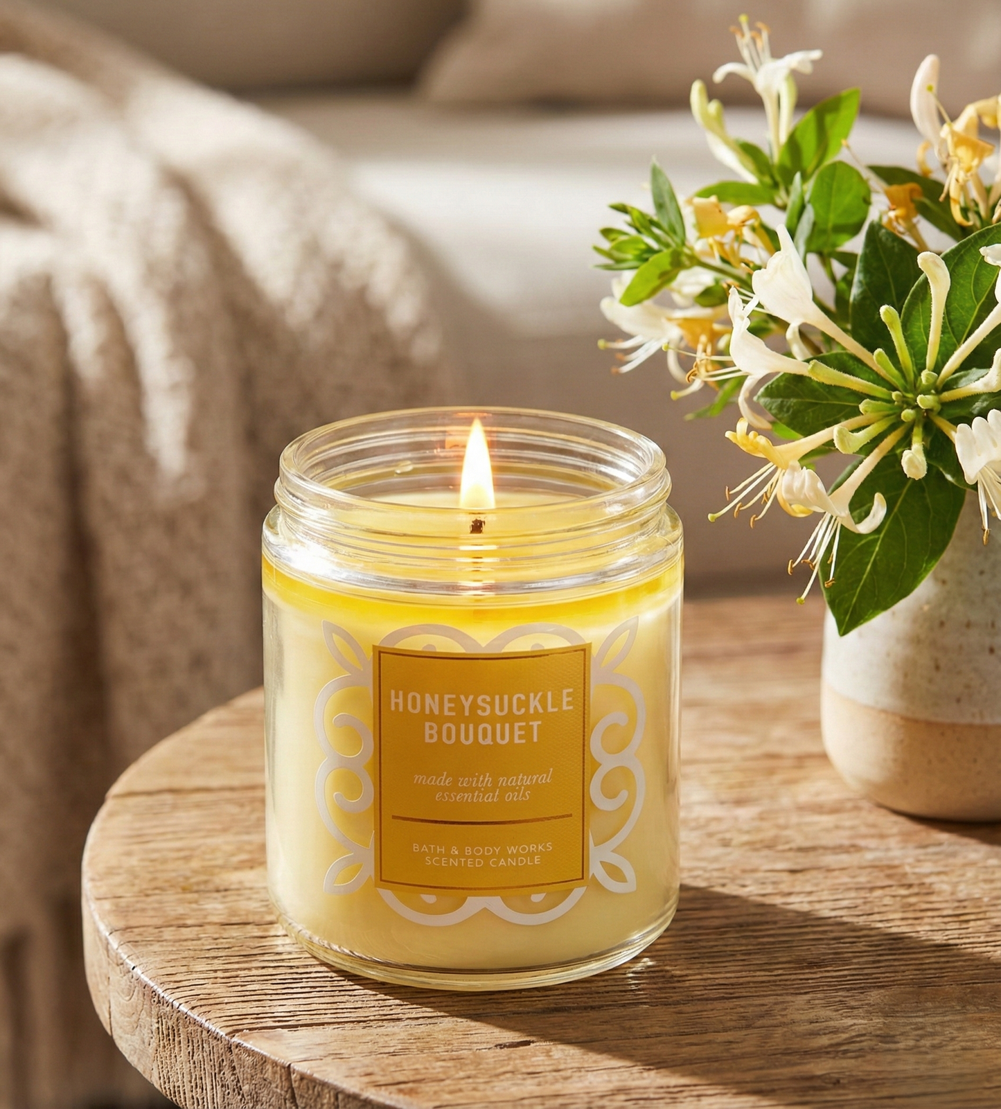 Bath & Body Works | Honeysuckle Bouquet Single Wick Candle
