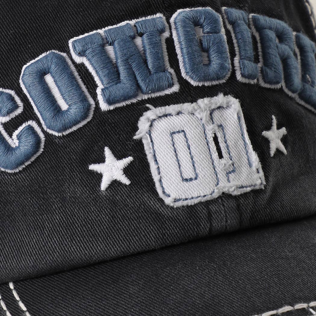 COWGIRL 01 Embroidered Vintage Distressed Baseball Cap
