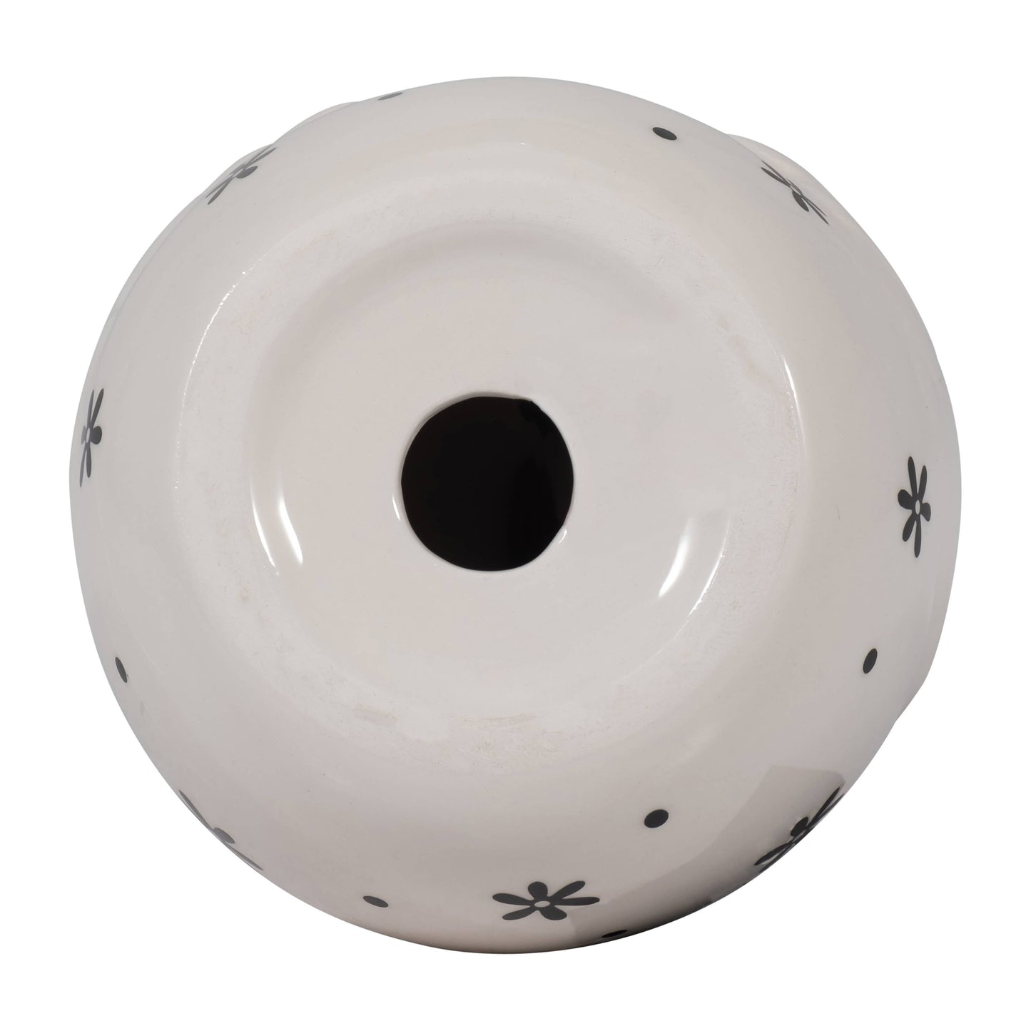 Black/White 7 in. Chubby Rooster with Glasses Figurine