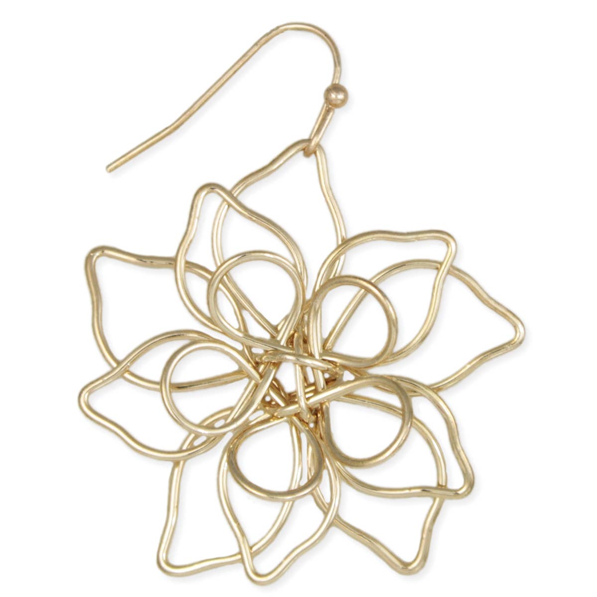 Gold Wire Flower Earrings