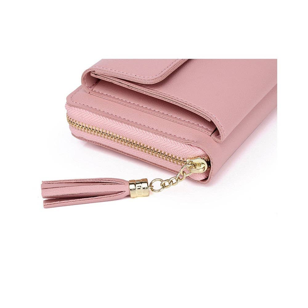 PU Leather Solid Color Card Slot Purse Mini One Shoulder Cell Phone Crossbody Bag