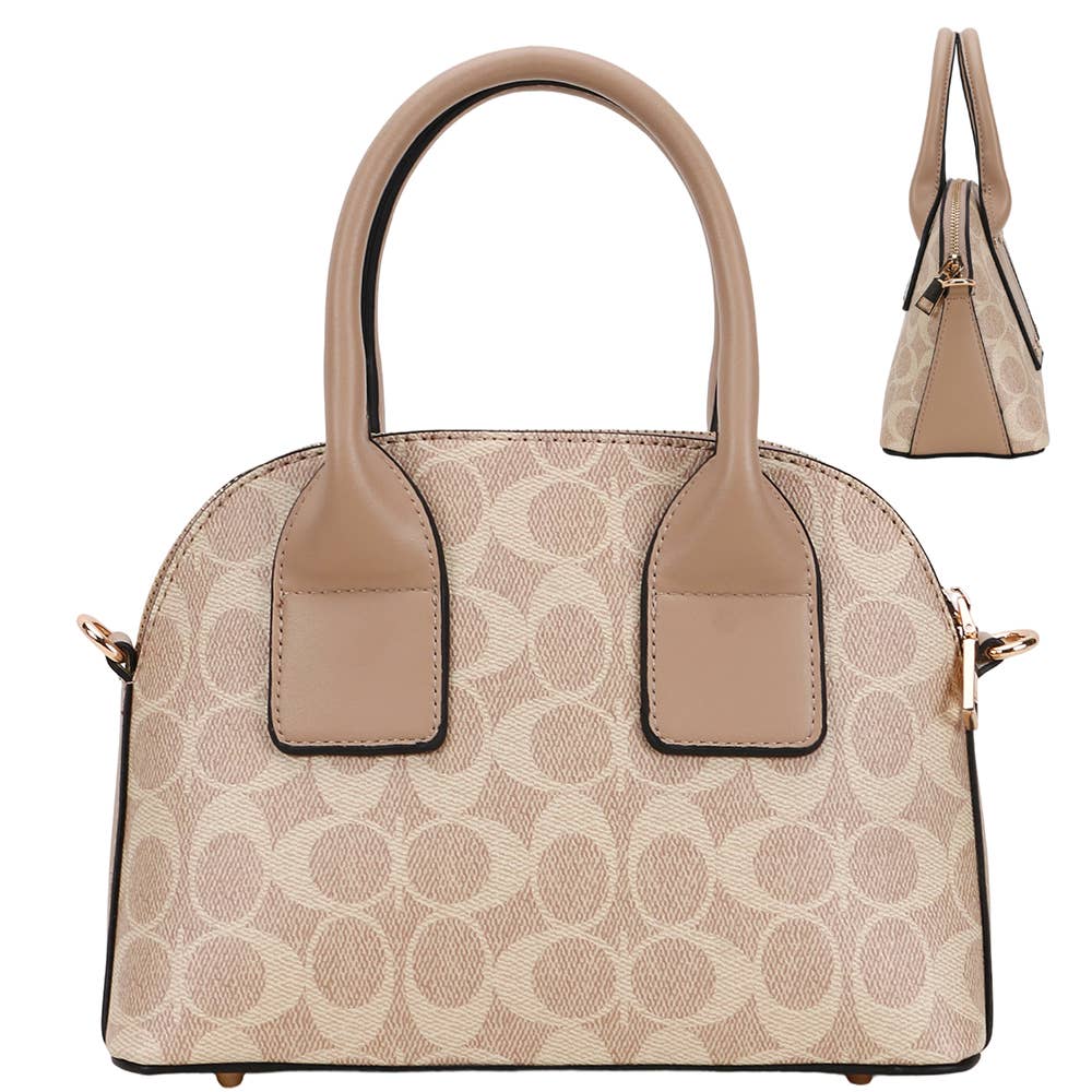 2In1 Oval Printed Handle Satchel W Wallet Set QFT-1366A
