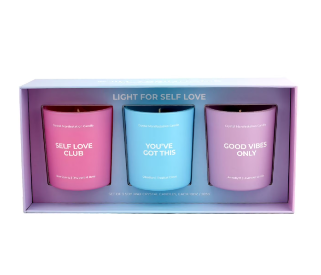 Jill Zarin Crystal Manifestation Candle –10 oz x 3, SelfLove