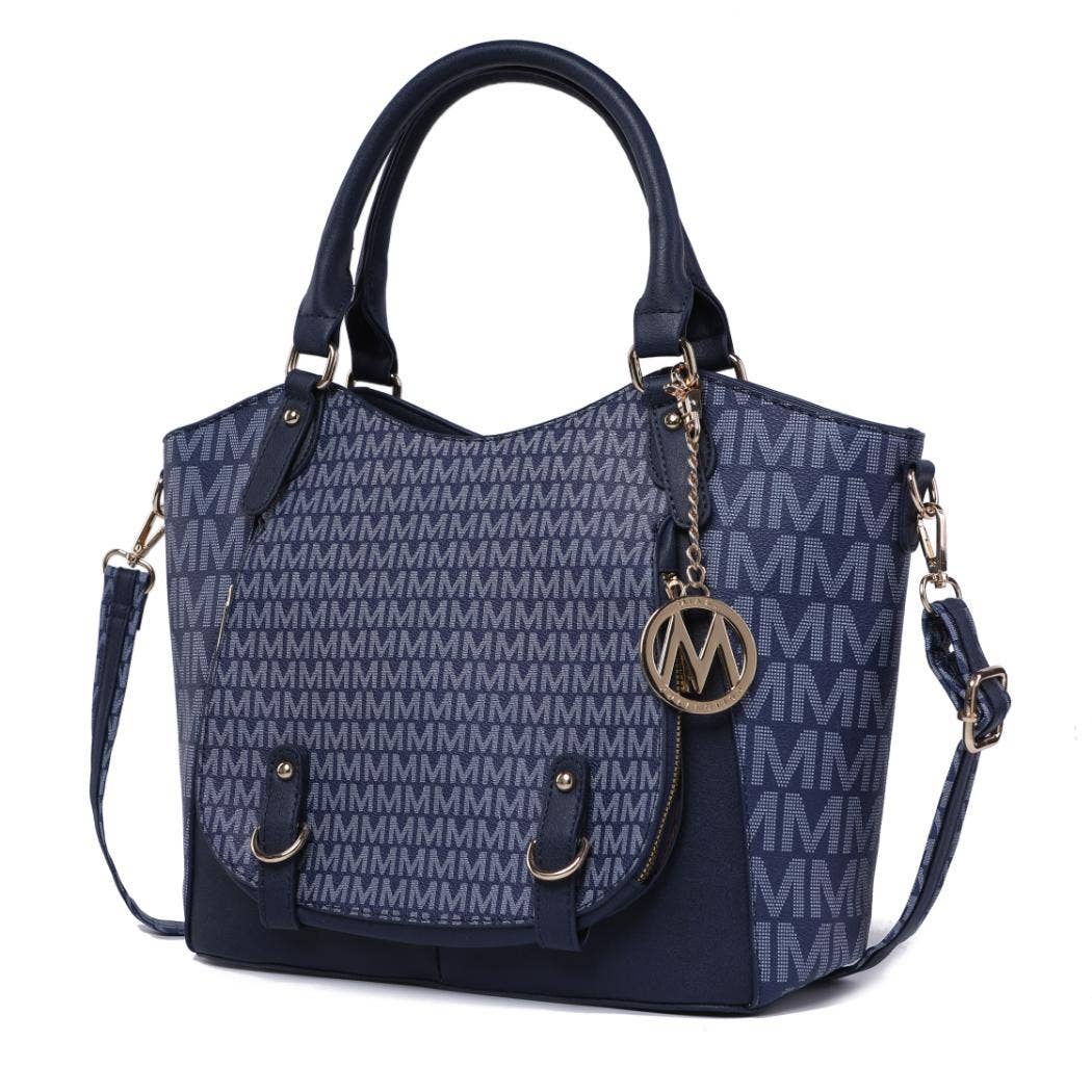 Talula Signature Printed Vegan Leather Satchel Bag by Mia K