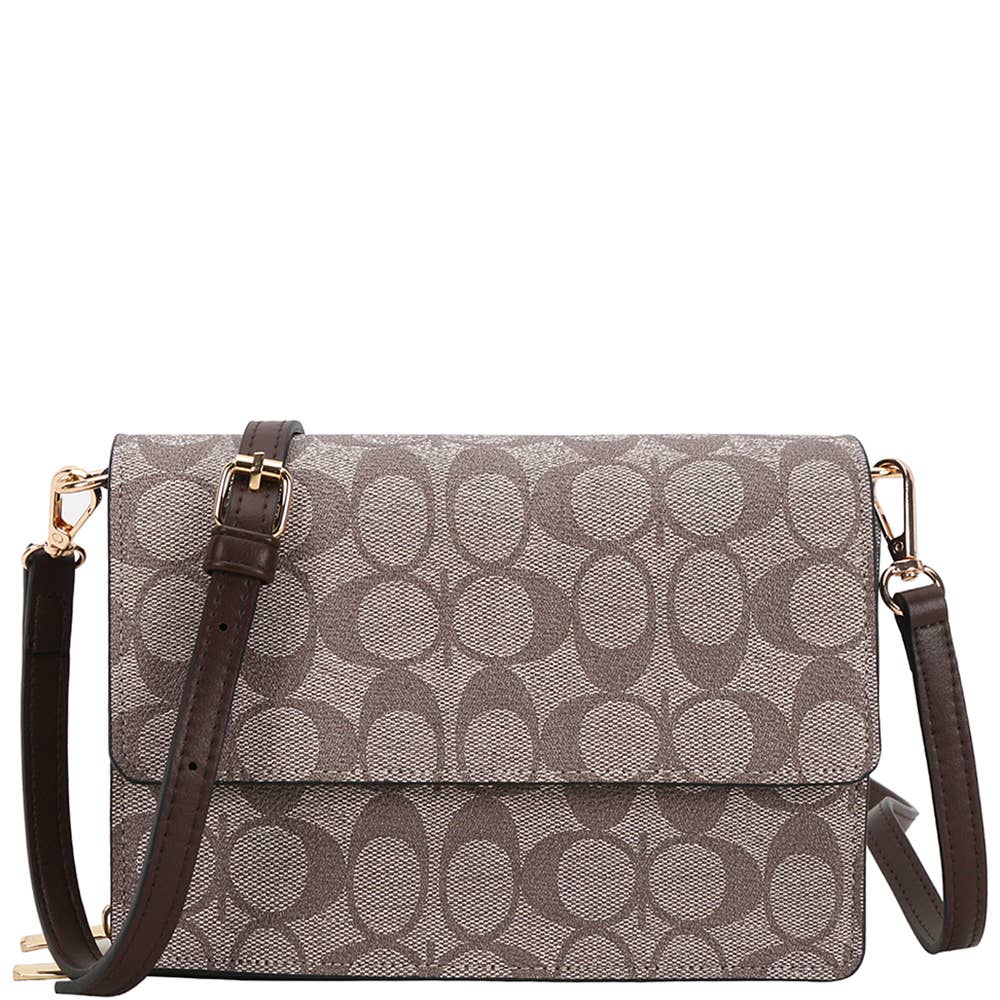 OVAL PATTERN PRINT CROSSBODY BAG, XFT 1338